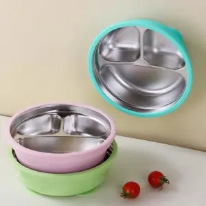 assiette bébé inox