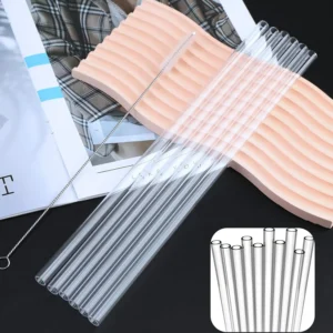 paille en plastique transparente