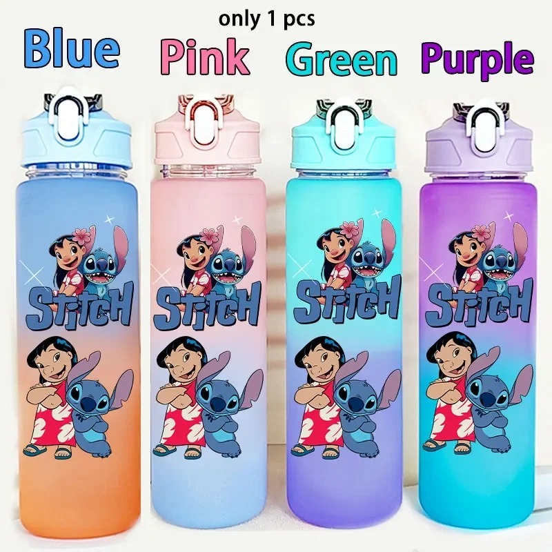 gourde paille enfant lilo et stitch - rose