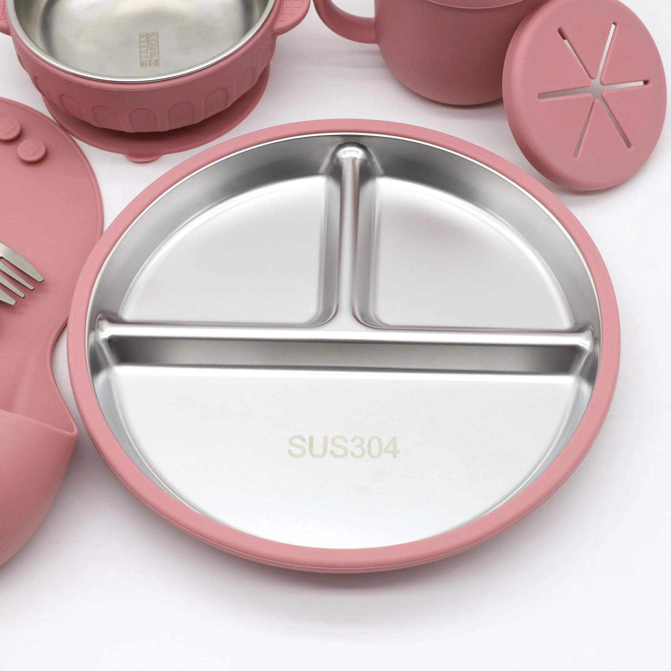 Ensemble repas bébé en acier inoxydable et silicone – Image 3