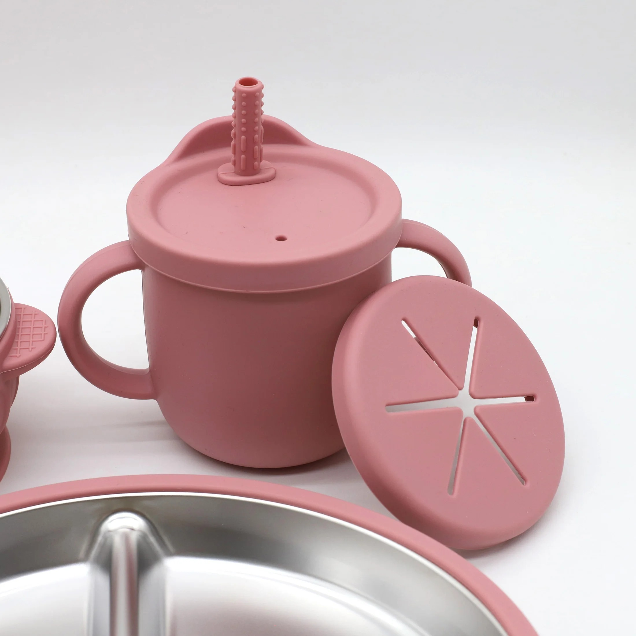 Ensemble repas bébé en acier inoxydable et silicone – Image 4