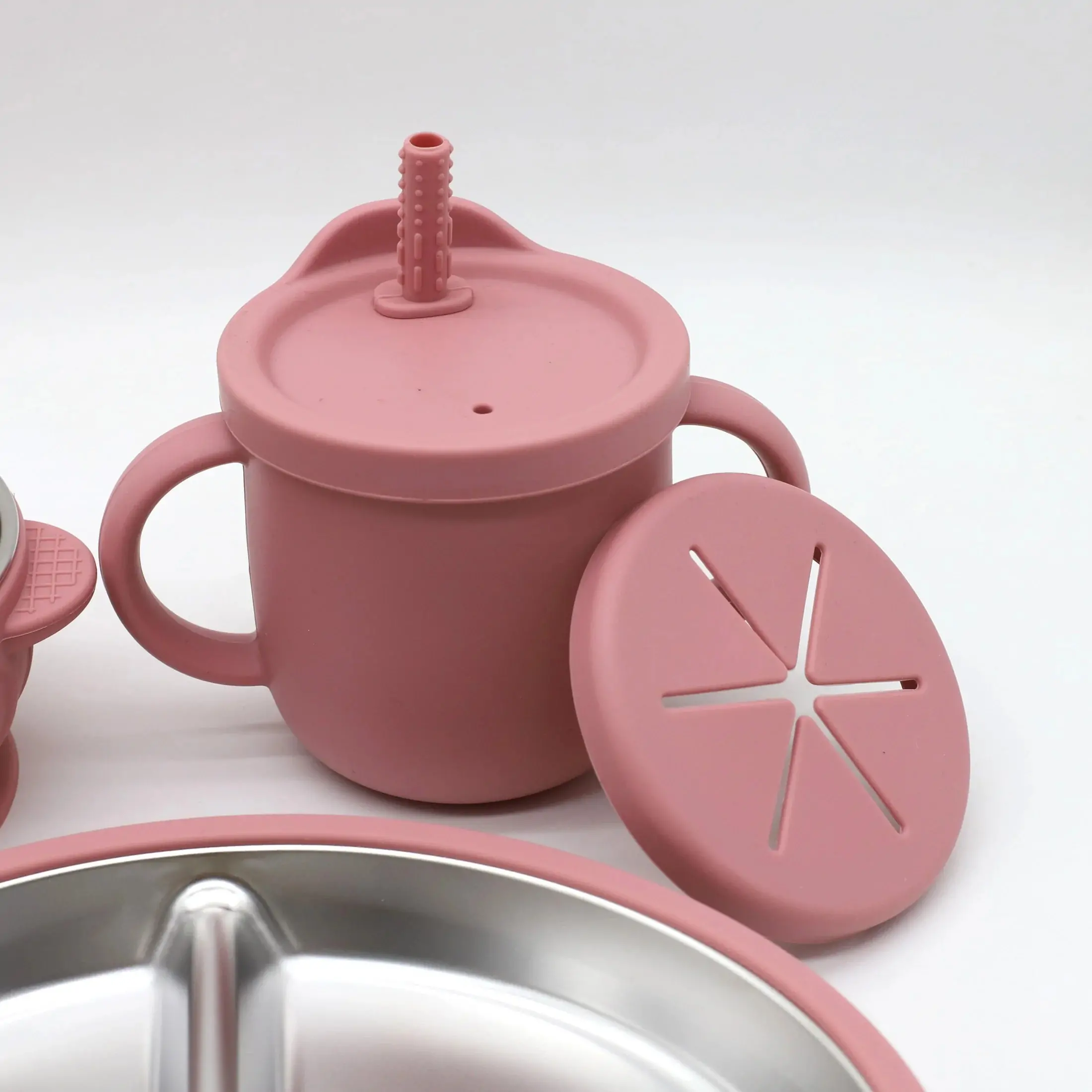 Ensemble repas bébé en acier inoxydable et silicone – Image 4