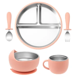 coffret vaisselle bébé inox